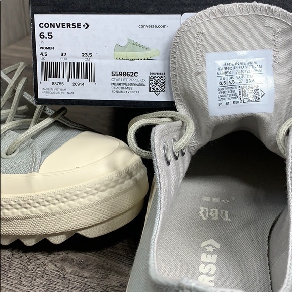 Converse CTAS Lift Ripple OX pale grey/natural - Picture 3 of 8